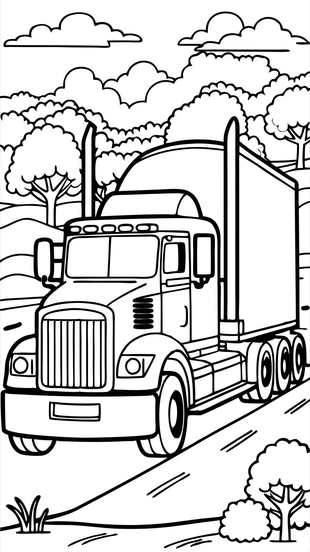 tractor trailer truck coloring pages